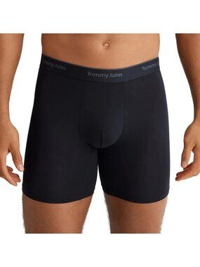 Tommy John Men's S Essential Modal Boxer Briefs 3-Pack Black Premium H1992